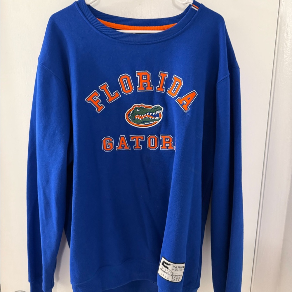 Colosseum Blue Florida Gators Crew Neck Sweater